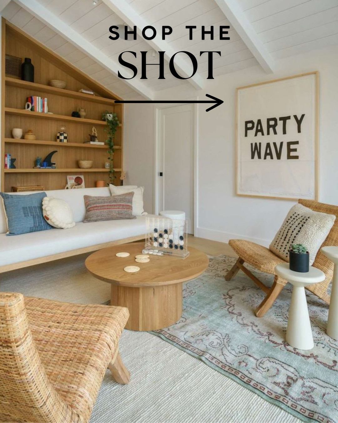 Shop the shot! I took some of my favorite Pinterest photo inspiration and sourced real life items to make it come to life! In this surf escape you'll find wood furniture, wicker accents, blue tones and funky games and elements. 

White couch. Shiplap. Boho pillows  

#LTKStyleTip #LTKHome #LTKGiftGuide
