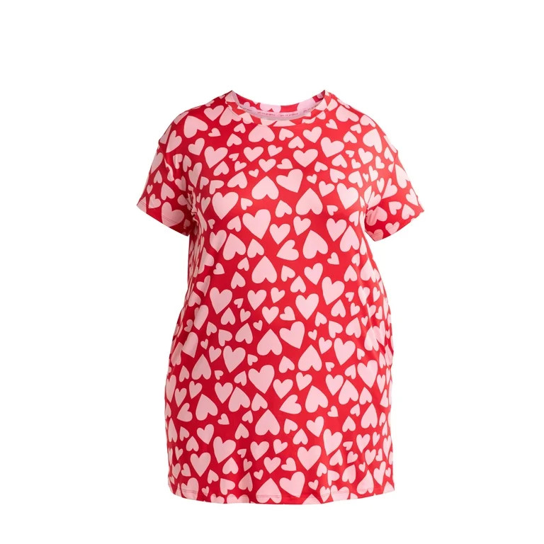 Joyspun Women's Short Sleeve Sleepshirt, Sizes S/M to 2X/3X | Walmart (US)