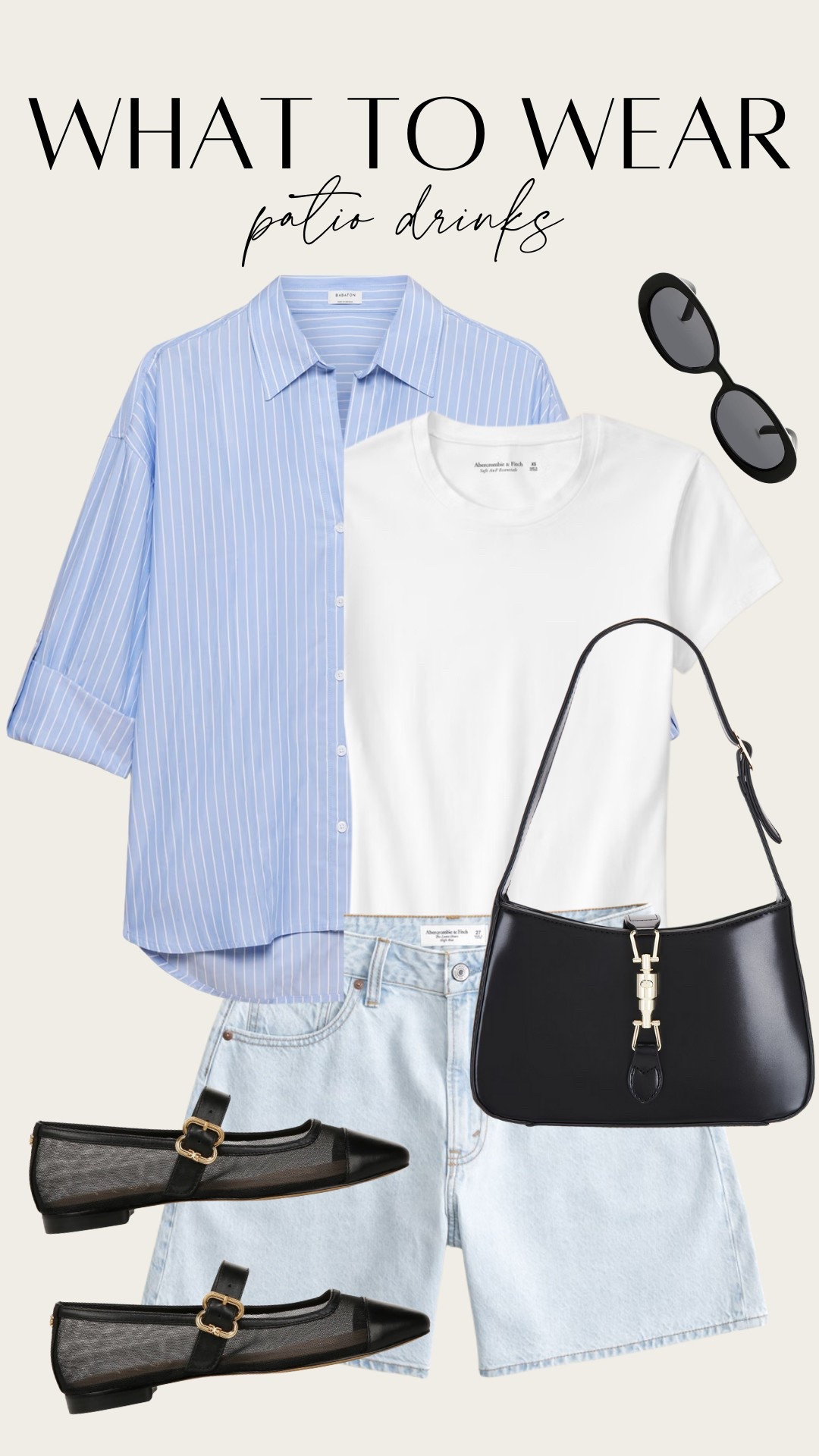 Cute and casual patio drinks outfit idea! I love throwing a button down over denim shorts for a daytime spring outfit 

#LTKStyleTip