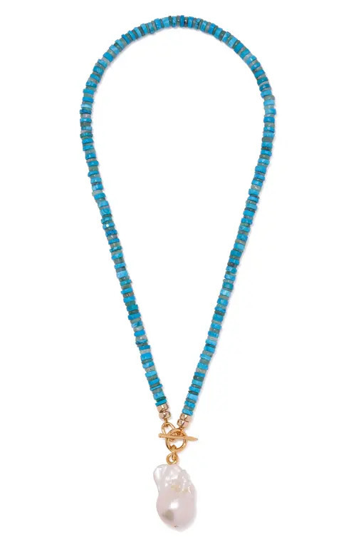 Lizzie Fortunato Pearl Isle Beaded Toggle Necklace in Turquoise at Nordstrom | Nordstrom