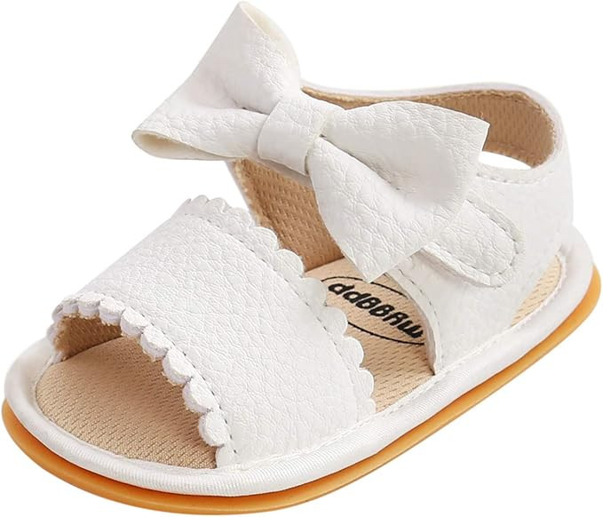 Girls Dress Shoes Shoes Baby Soft Summer Walking Flat Rubber Sandals Boys Non-Slip Girls Bow Sole... | Amazon (US)