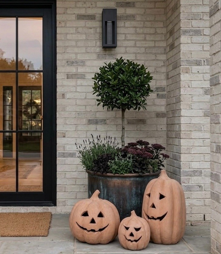 Bring the McGee aesthetic to your front porch. Skip the bright orange plastic and elevate your autumn curb appeal with Terracotta Stone Jack-O'-Lanterns. Crafted with a beautiful, matte earthy finish and a hand-sculpted texture, these timeless pieces offer a sophisticated, designer-forward take on classic Halloween decor.

#fallporch #fallfrontporch #falldecorating #autumnvibes #cozyfall #halloweenporch #pumpkinseason #porchdecor #fallstyling #cozydecor #studiomcgeestyle #modernorganic #europeanfarmhouse #neutralhome #targetstyle #amberinteriors

#LTKcanada #LTKhome #LTKstyletip