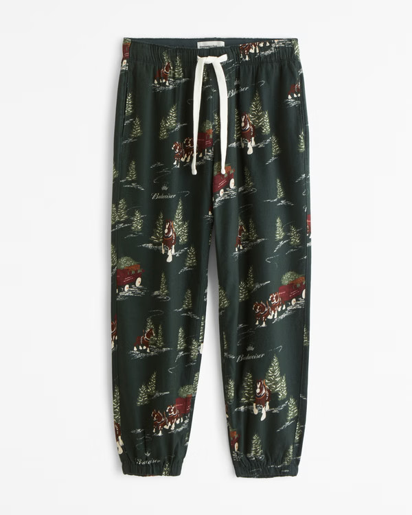 Budweiser Graphic Flannel Sleep Jogger | Abercrombie & Fitch (US)