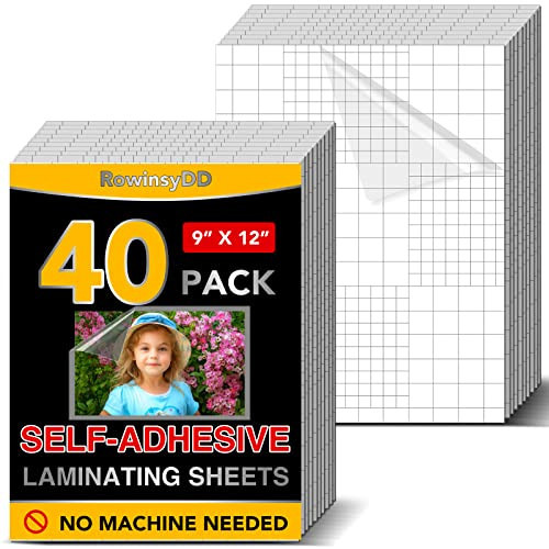 40 PCS Self-Adhesive Laminating Sheets, 9 x 12 Inches Clear Laminating Sheets No Machine Needed Self Sealing Laminate Sheets | Amazon (US)