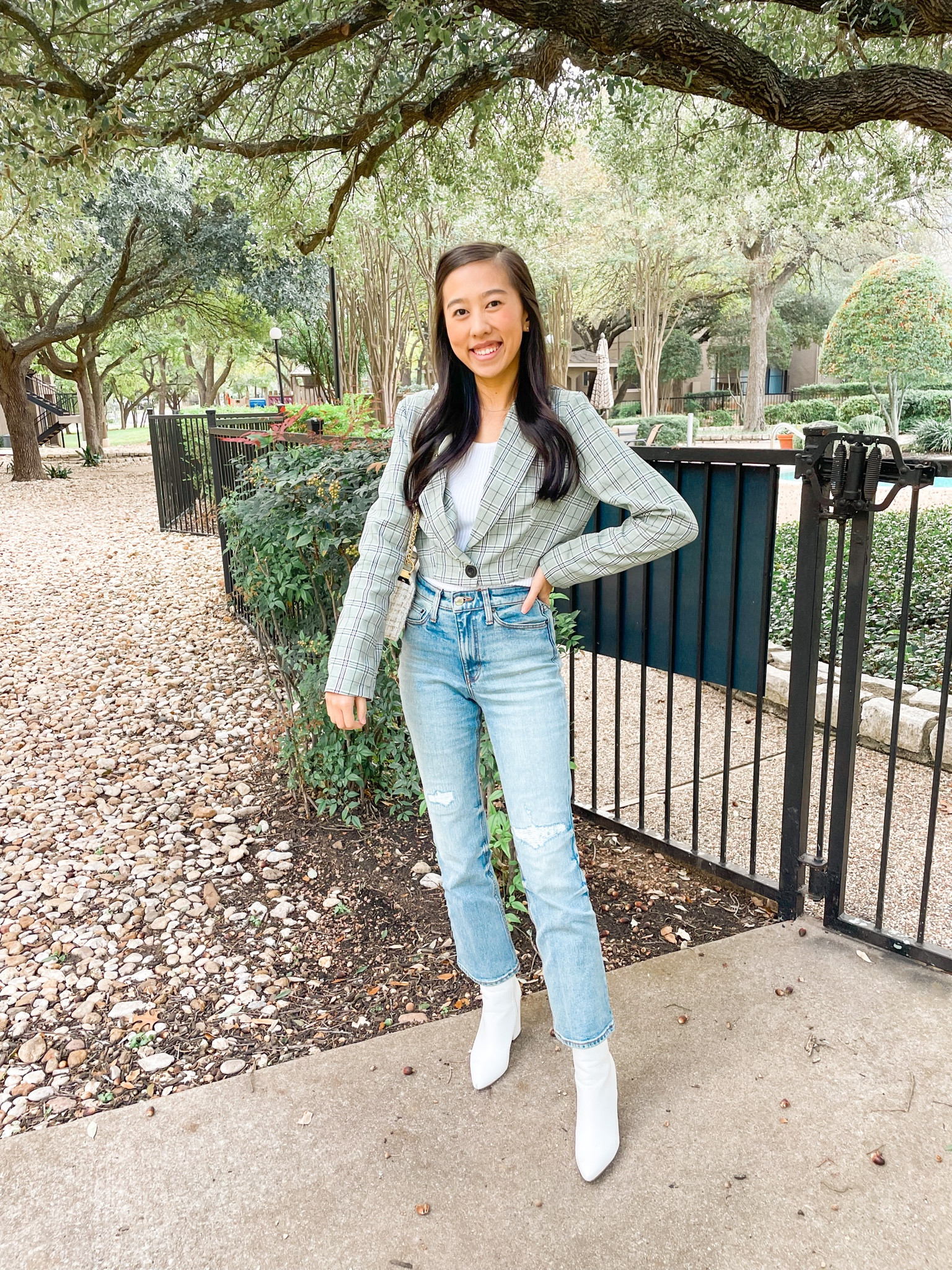 Blazer (small), sweater (XS), jeans (0) 
Holiday outfit, holiday fashion, Christmas fashion, plaid blazer, amazon fashion, amazon finds, white booties., white boots, amazon style. 



#LTKSeasonal #LTKstyletip #LTKunder50