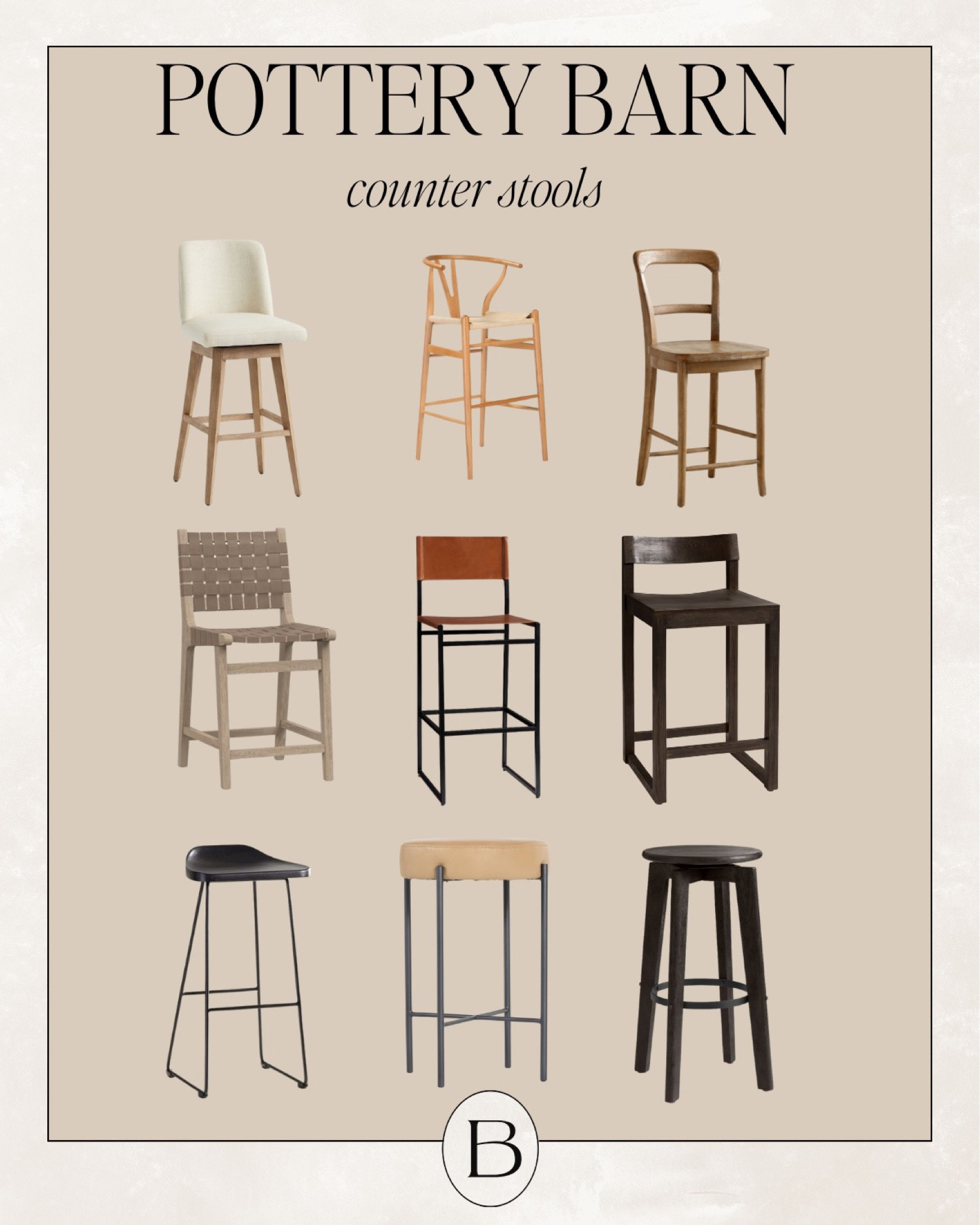 Dante Leather Bar Counter Stools curated on LTK