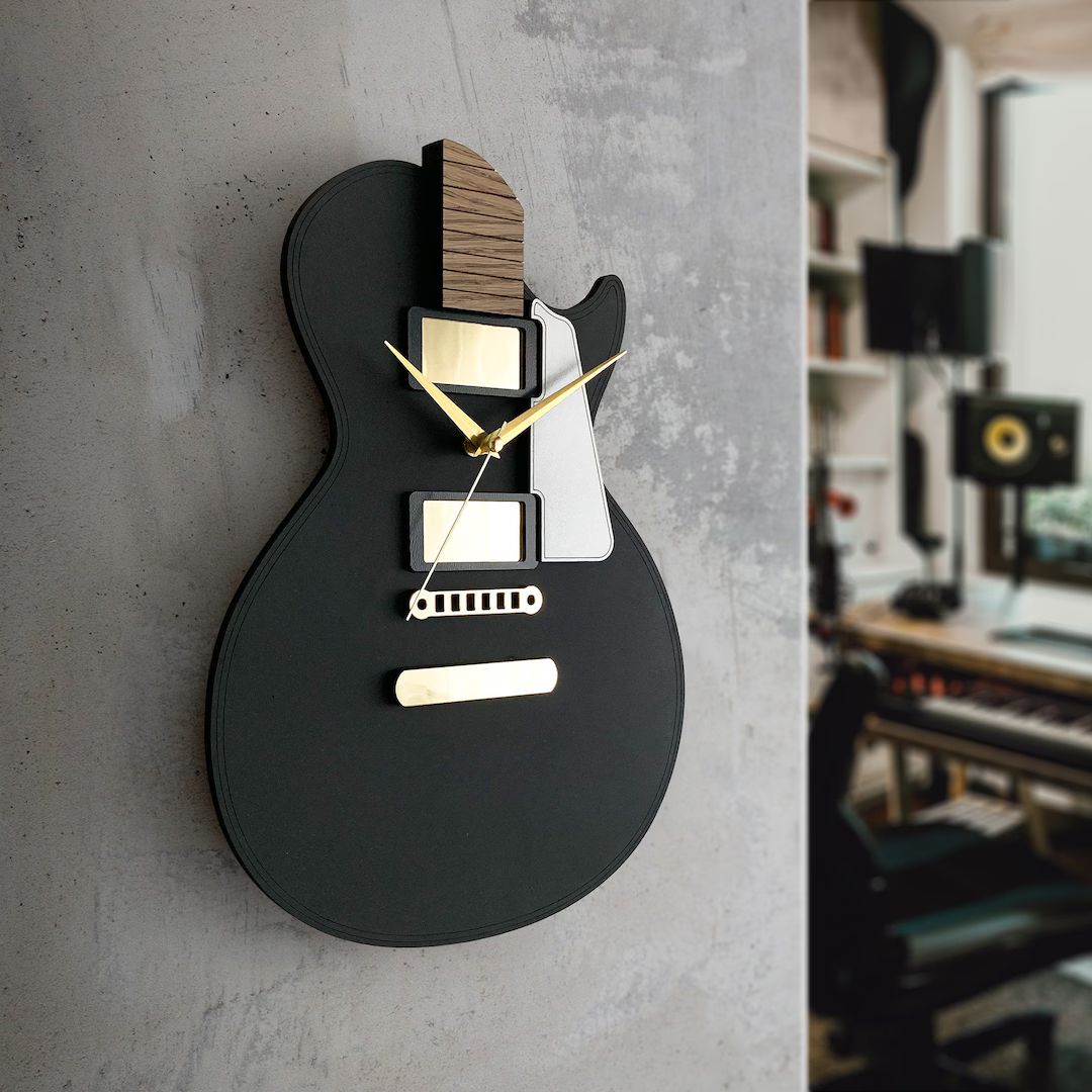 Guitar Clock Musician Gift Clock for Men Guitar Gift Man - Etsy | Etsy (US)