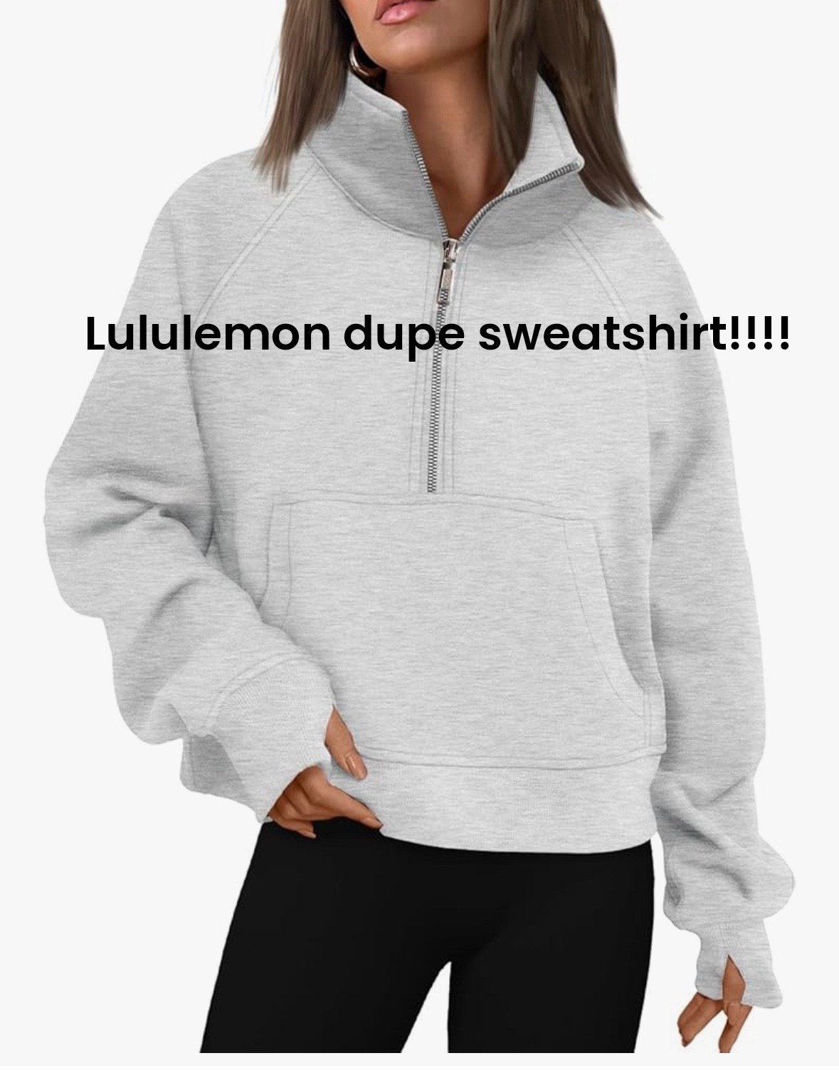 Lululemon dupe sweatshirt with thumb pockets 1/4 zip #lululemon 

#LTKSeasonal