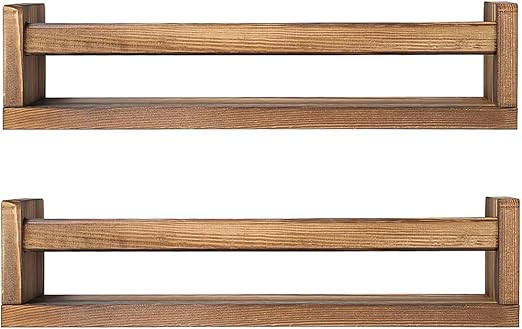 DUICIRX Nursery Room Shelves Set of 2, Wood Floating Book Shelves for Kids Room, Baby Book Shelf ... | Amazon (US)