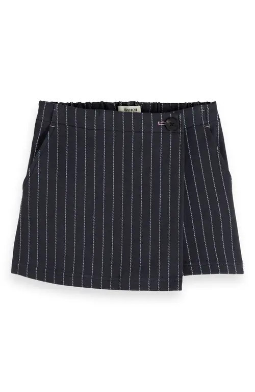 Scotch & Soda Kids' Pinstripe Skort in Charcoal Cerulean Pinstripe at Nordstrom, Size 12 | Nordstrom