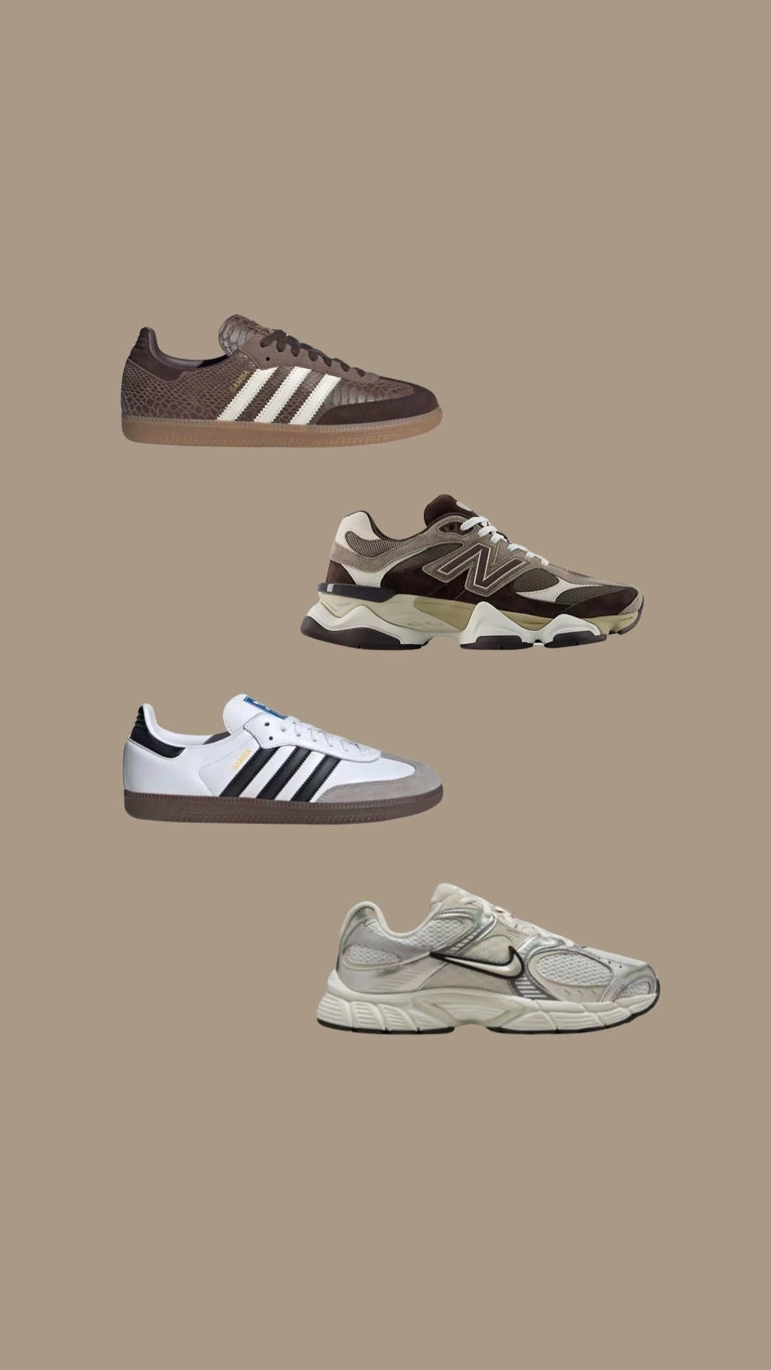 Neutral sneakers! Casual style! Outfit inspo- must haves- closet staples ! Nike, adidas- new balance 9060

#LTKgrwm #LTKootd