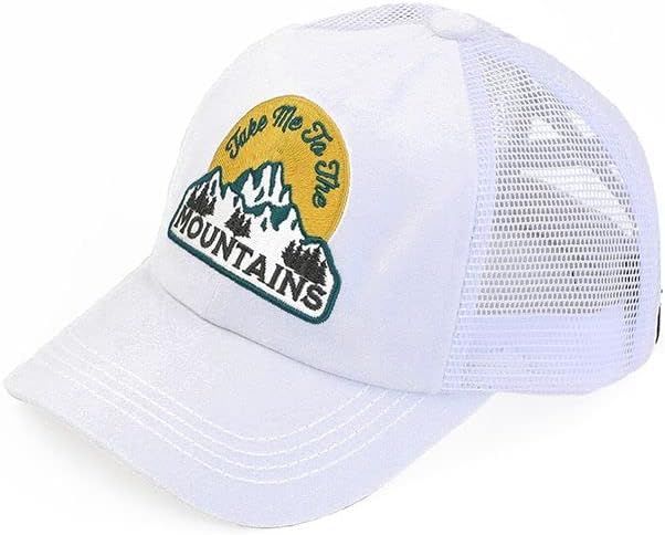 C.C Ponycap Messy High Bun Ponytail Adjustable Mesh Trucker Baseball Cap Hat | Amazon (US)