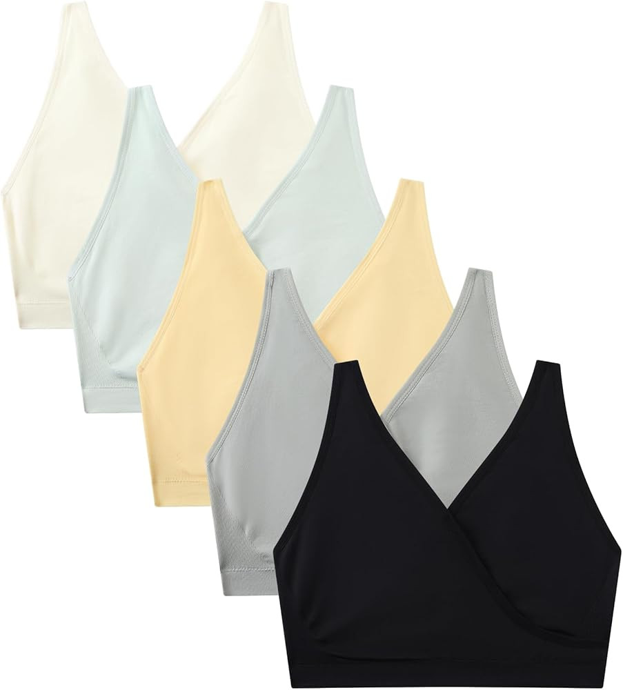 Suekaphin 5pack Nursing Bra Maternity Bra Breastfeeding Sleeping/Sleep Bra Pregnancy Women's Seam... | Amazon (US)