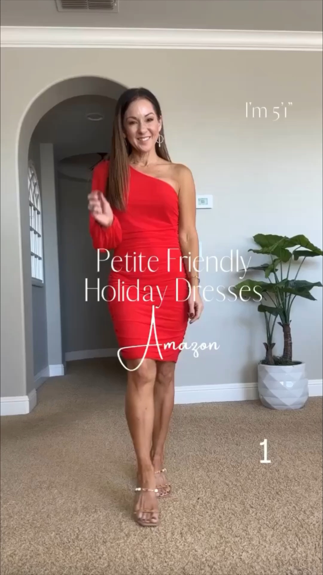 Petite friendly Holiday dresses all in the smallest size offered. Two-strap nude heels with gold tts | special occassion bag, clutch | my favorite strapless bra and my favorite self tanner and self tanning mitts. Christmas Party dresses, red special occasion dress, one shoulder dress, velvet dress, holiday outfits, holiday dress

#LTKHoliday #LTKparties #LTKfindsunder50