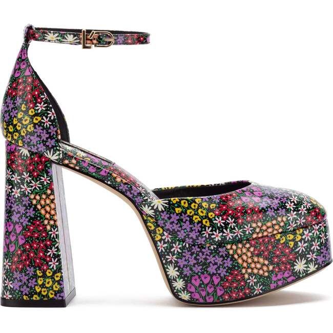 Larroudé | Ari Pump Shoes, Black Mixed Flowers (Florals, Size 8.5) | Maisonette | Maisonette