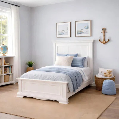 White Wooden Panel Bed Frame with Headboard and Footboard | Wayfair North America