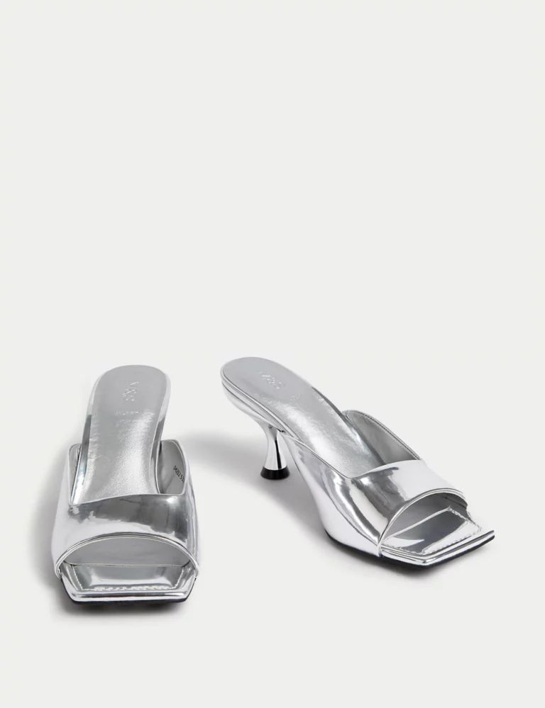 Wide Fit Metallic Kitten Heel Mules | Marks & Spencer (UK)