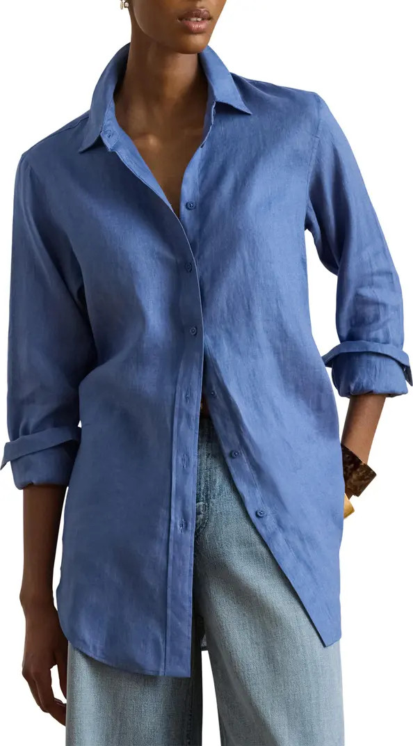 Karrie Tissue Linen Button-Up Shirt | Nordstrom