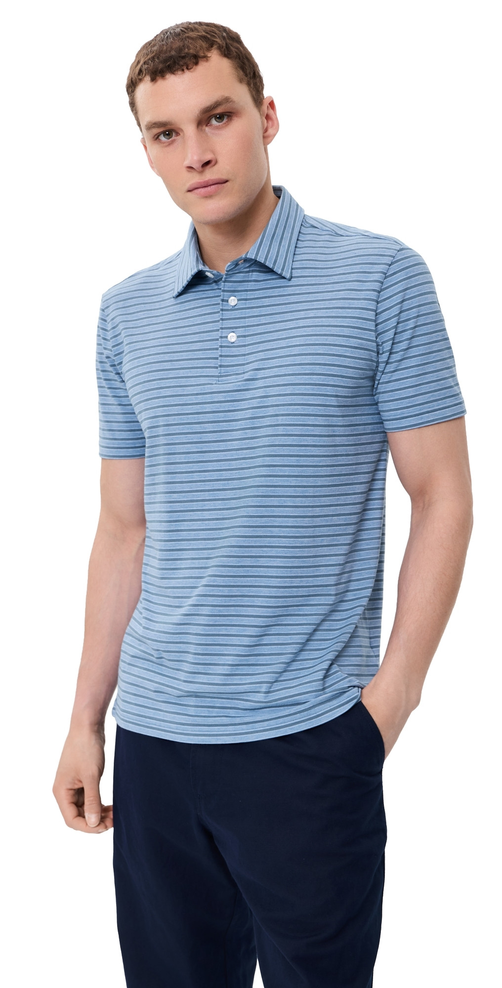 Faherty Movement Polo Top Creek Falls Stripe S | Shopbop