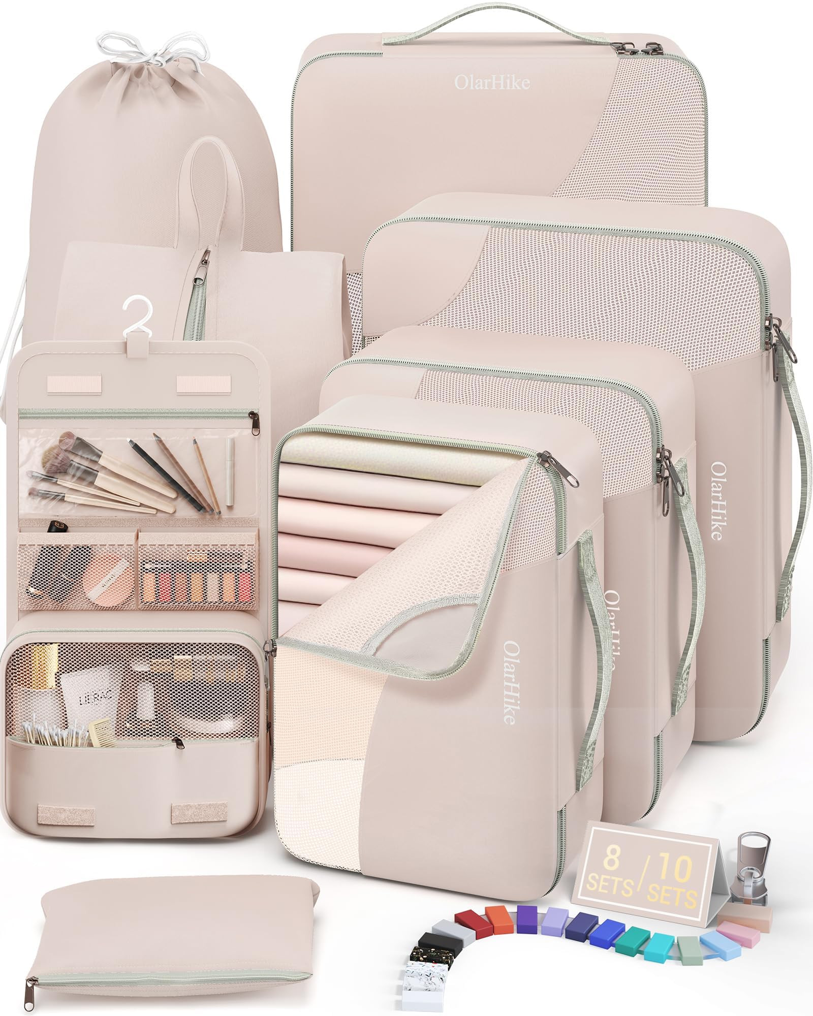 10 Set/8 Set Packing Cubes for Travel, Gifts for Women Mom,Anti-Tearing Suitcase Organizer for Lu... | Amazon (US)