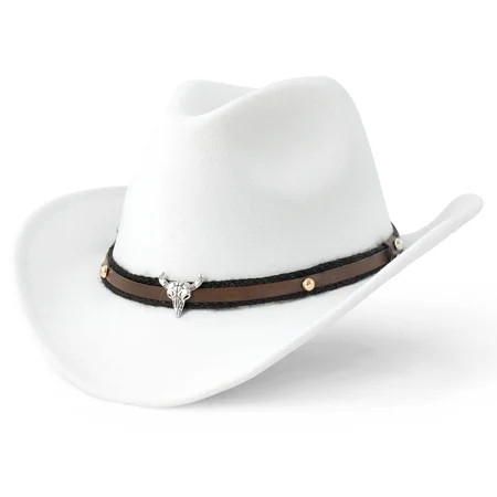 WoWstyle White Cowboy Hat for Adult Men Women Cowgirl Hat with Adjustable Leather Hat Band Western Cattleman Cowboy Rodeo Outfit for Outdoor Activities Parties Farm-Related Events Music Festivals | Walmart (US)