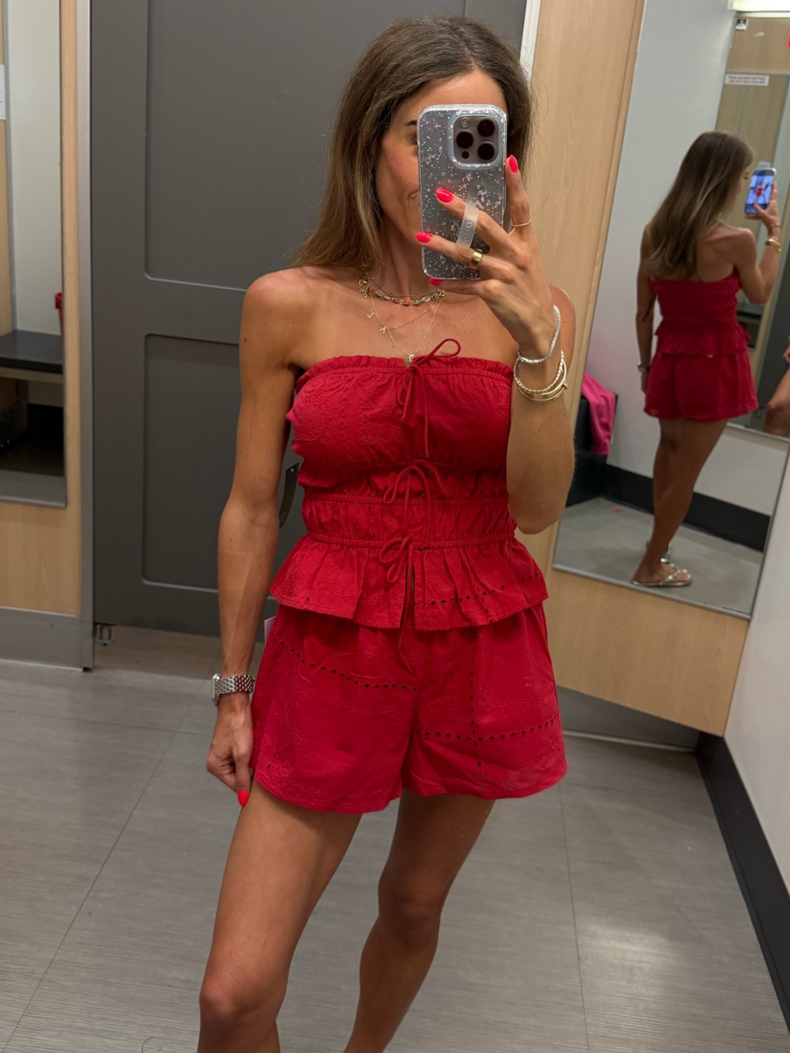 The cutest red eyelet set. Love mix and match shorts and  top size xxs

#LTKPetite #LTKSaleAlert #LTKootd
