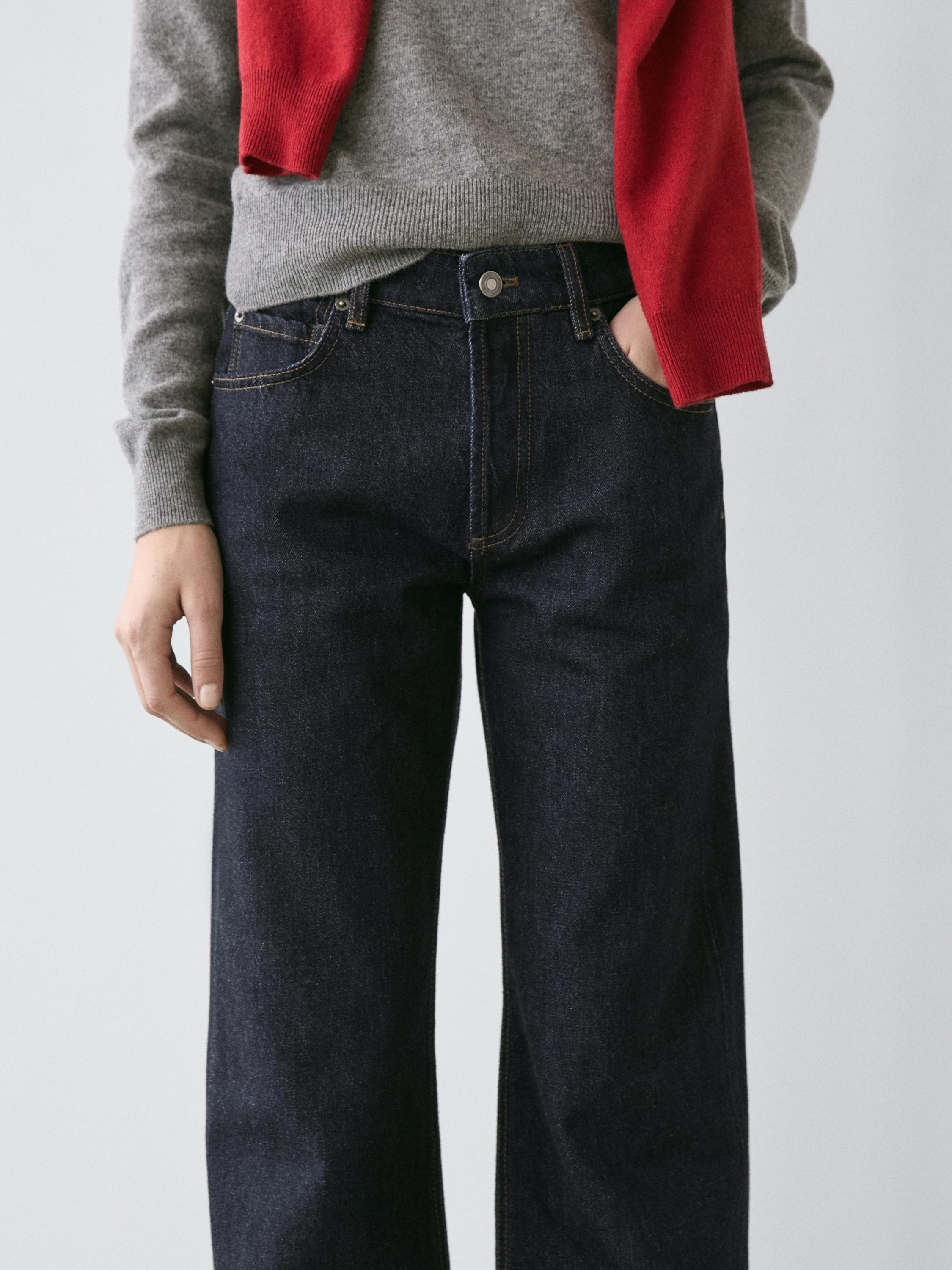 Mid-rise wide-leg jeans | Massimo Dutti UK