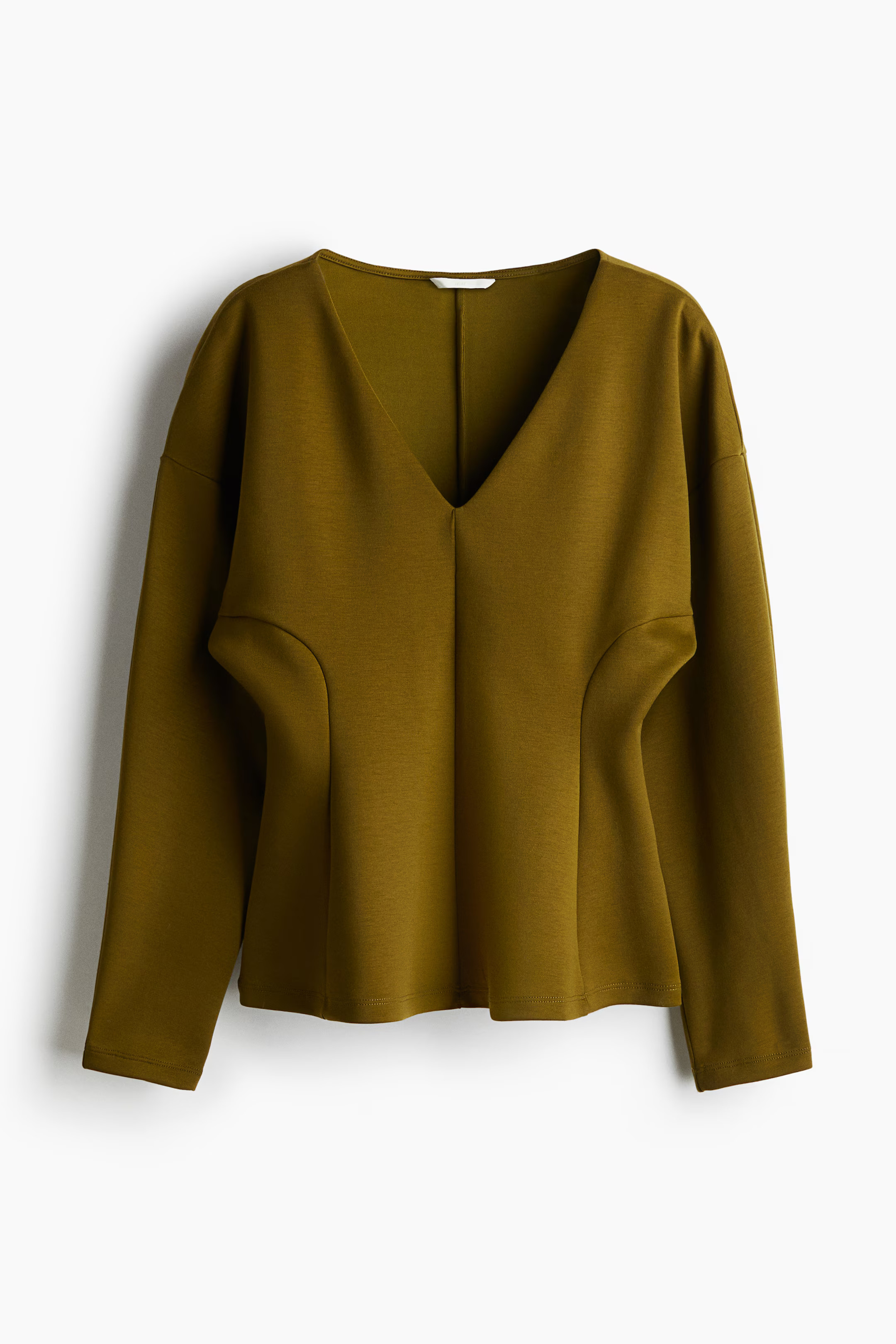 Waisted scuba top - White - Ladies | H&M GB | H&M (UK, MY, IN, SG, PH, TW, HK)