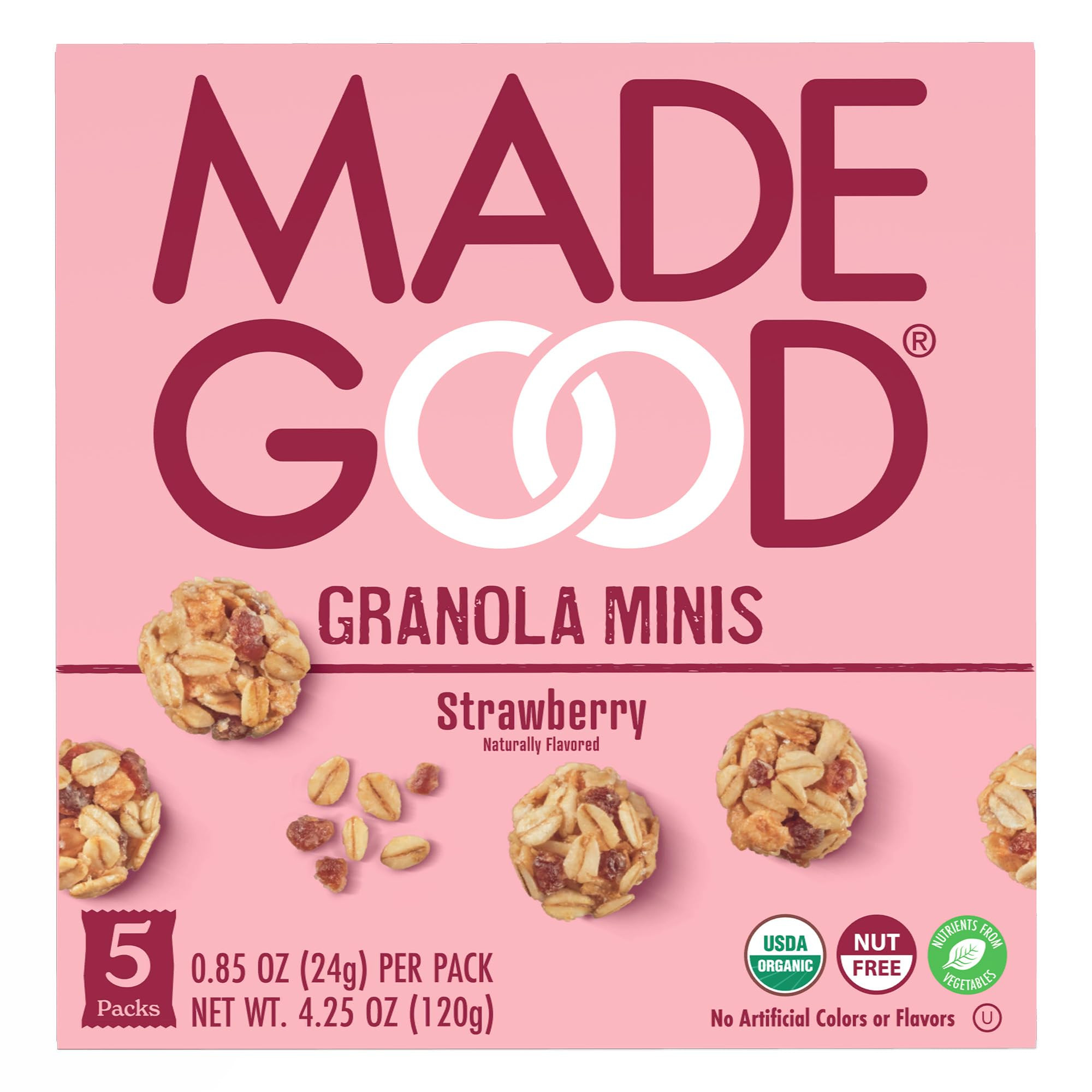 MadeGood Organic Strawberry Granola Minis, 5ct x 0.85oz | Amazon (US)