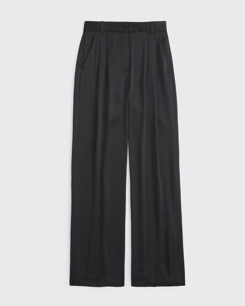 A&F Sloane Satin Tailored Wide Leg Pant | Abercrombie & Fitch (US)