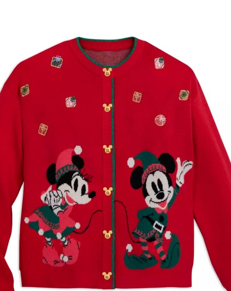 Disney Christmas 2024 Mickey And Minnie Mouse Holiday Cardigan Sweater Size 1X  | eBay | eBay US