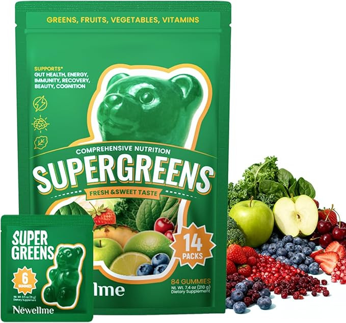 NEWELLME Daily Super Greens Gummies - Sugar-Free, Vegan & Gluten-Free - Essential Multivitamin wi... | Amazon (US)
