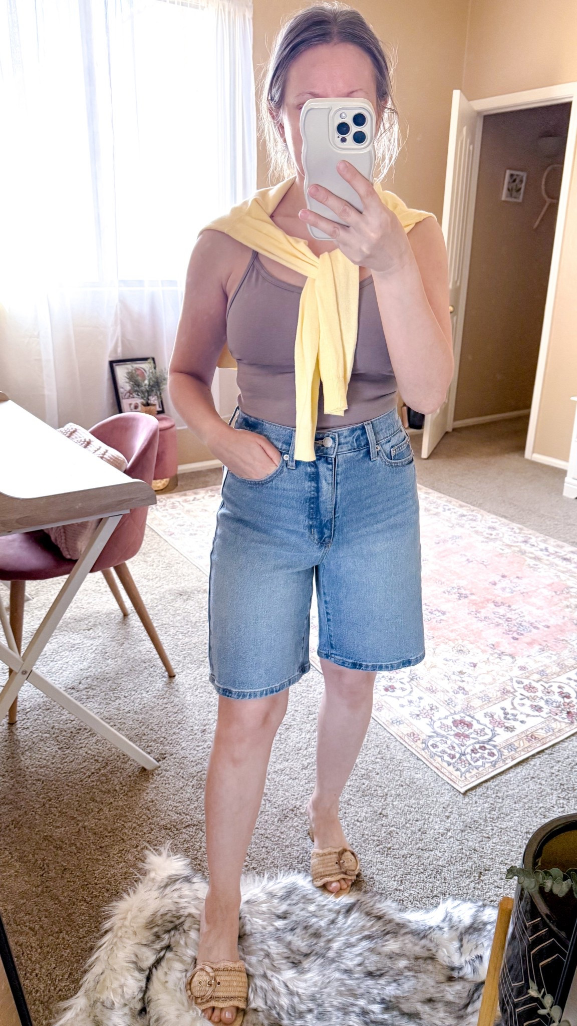 Love these Time and Tru High Rise Denim Bermuda Shorts from Walmart. These shorts, with a 9” inseam and some stretch, are lightweight and perfect for summer. They are only $17. So affordable! Wearing size 2. 


Summer outfit, Walmart shorts, denim shorts, 

#LTKPetite #LTKOver40 #LTKSeasonal