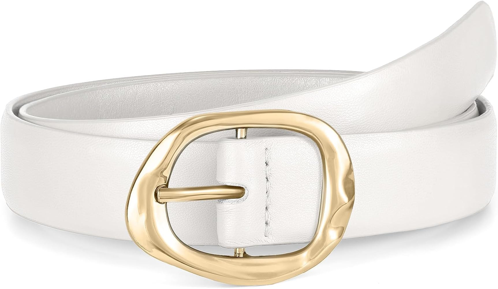 WHIPPY Leather Belt for Women Casual Waist Belt with Gold Buckle Fashion Ladies Belt for Jeans Pa... | Amazon (US)