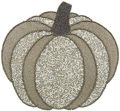 Northeast Harvest Fall Autumn Silver and White Pumpkin Beaded Placemat Centerpiece, 15-Inch | Amazon (US)
