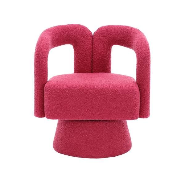 360 Degree Swivel Barrel Chair Cuddle Accent Chairs Round Armchairs Living Room Fluffy Boucle Fab... | Bed Bath & Beyond