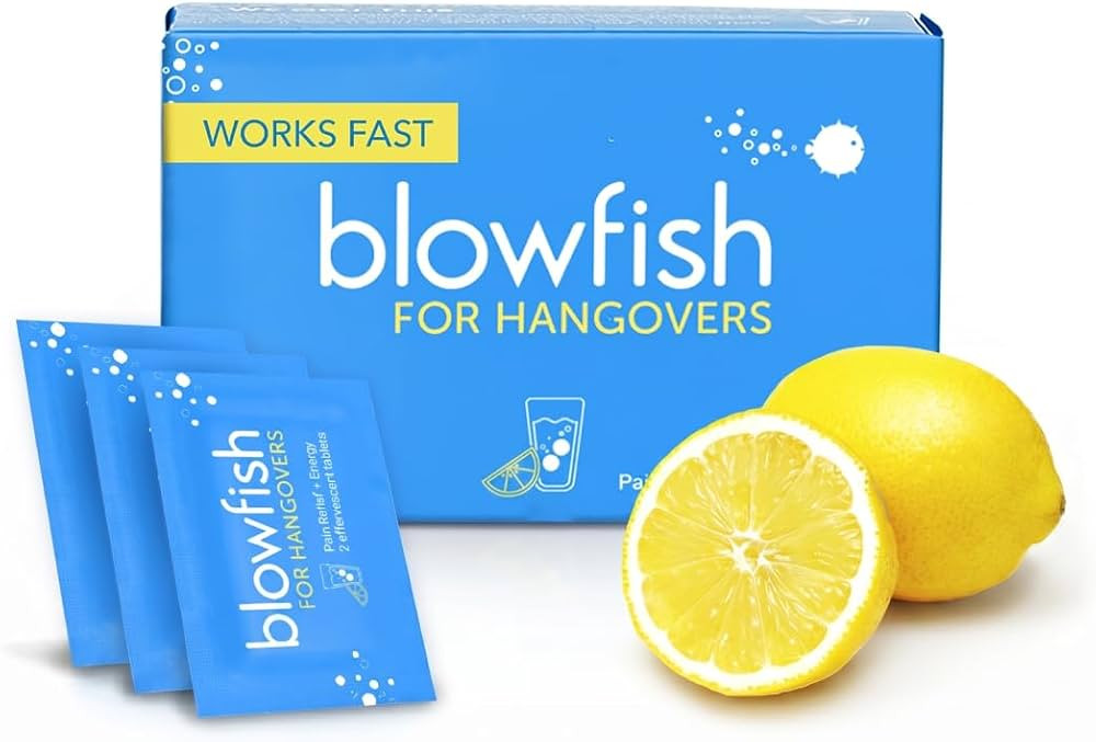 Blowfish for Hangovers - Fast Hangover Relief in 15 Minutes | FDA-Recognized Formulation | Headac... | Amazon (US)