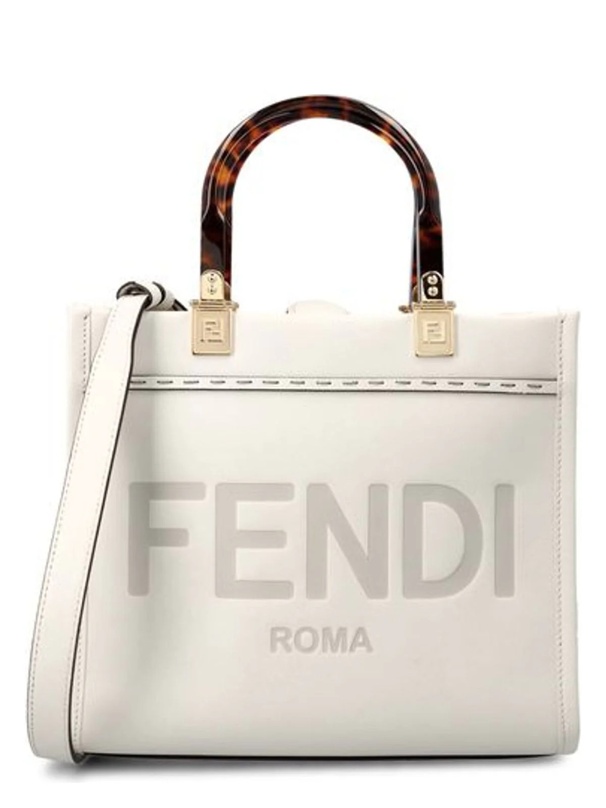 Women's Fendi Sunshine Tote Bag in White | Size UNICA | 8BH394ABVL | LOZURI