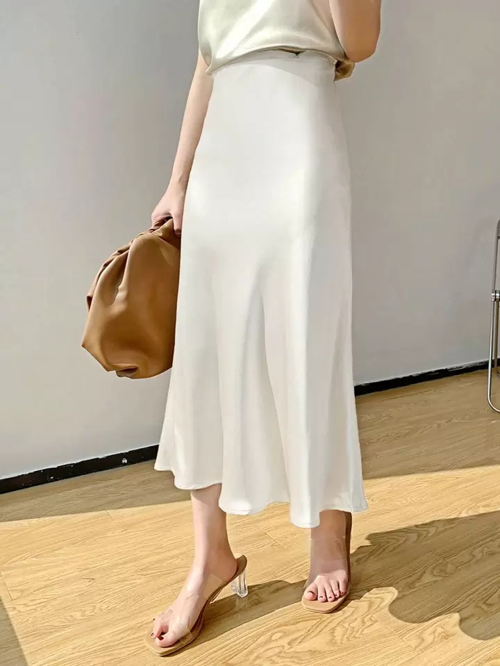 DAZY High Waist Solid A-line Skirt | SHEIN