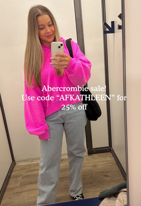 Abercrombie sale starts today!
Use code AFKATHLEEN for 25% off your whole purchase. 
I am wearing the 90’s relaxed curve love jeans here in size 29 short! (I am 5’5)

#LTKSeasonal #LTKHolidaySale #LTKstyletip