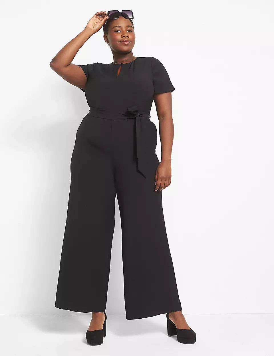 Lena Faux-Wrap Keyhole Jumpsuit | Lane Bryant (US)