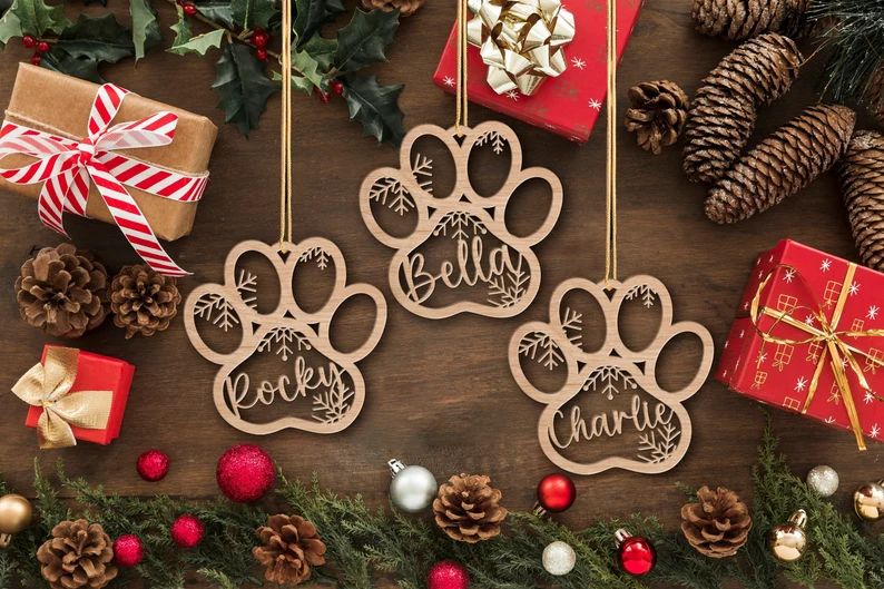 Custom Dog Paw Snowflake Ornament Personalized Pet Name - Etsy | Etsy (US)