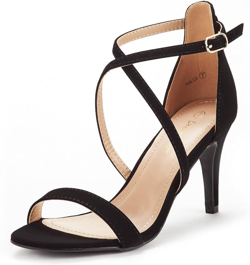 DREAM PAIRS Women's DOLCE Fashion Stilettos Open Toe Pump Heel Sandals | Amazon (US)