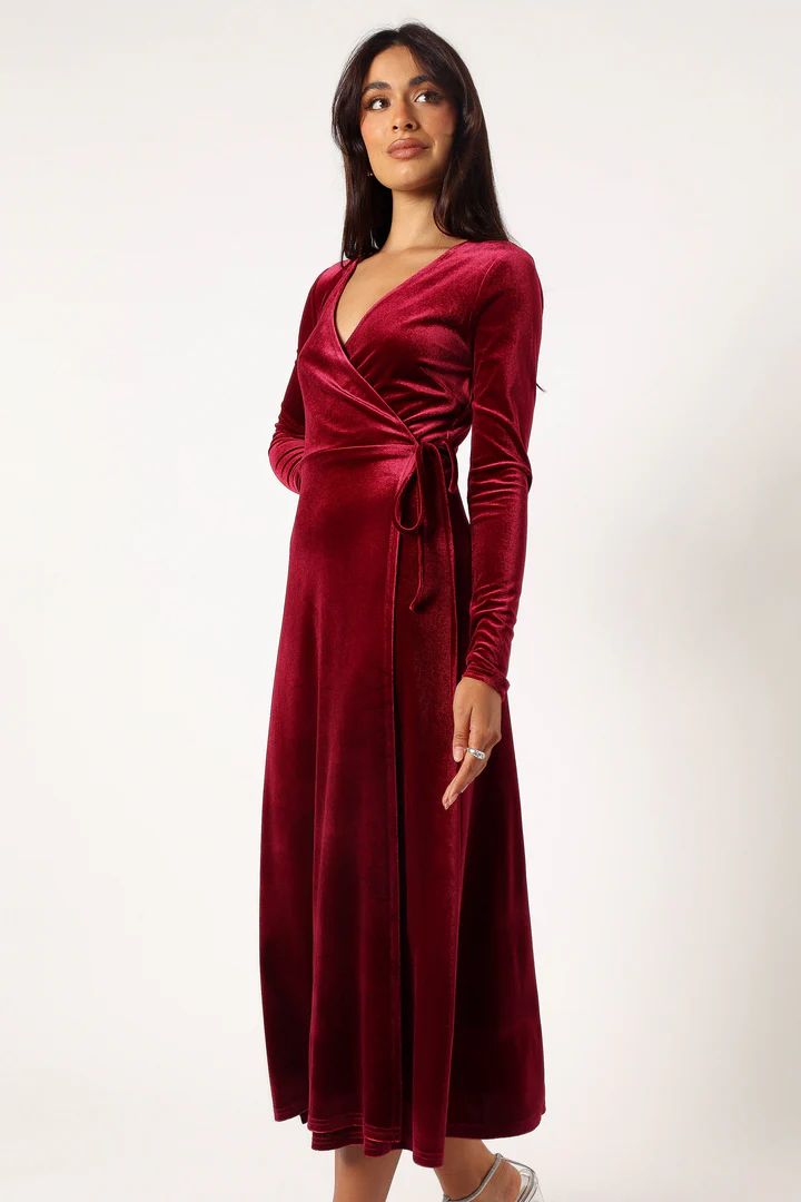 Darby Long Sleeve Midi Dress - Burgundy | Petal & Pup (US)