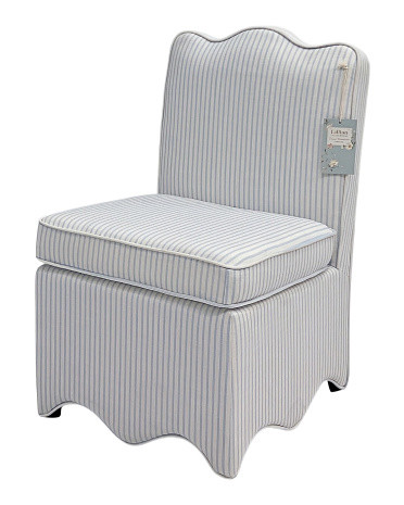 21.5X32.5 Scalloped Bottom Skirted Dining Chair, Polyester | TJ Maxx