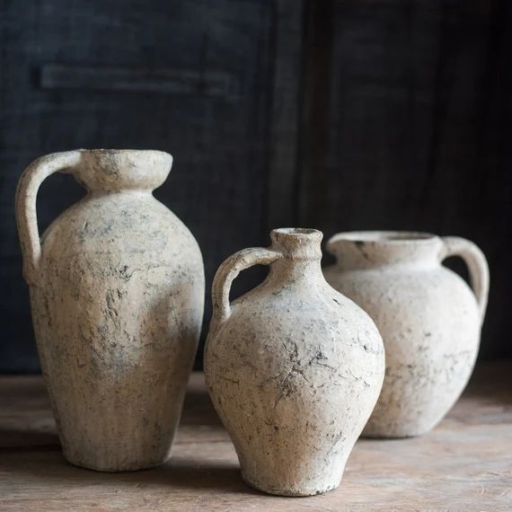 Cement Pot Pompeii Style Handmade Art Amphora Vase Pot - Etsy | Etsy (US)