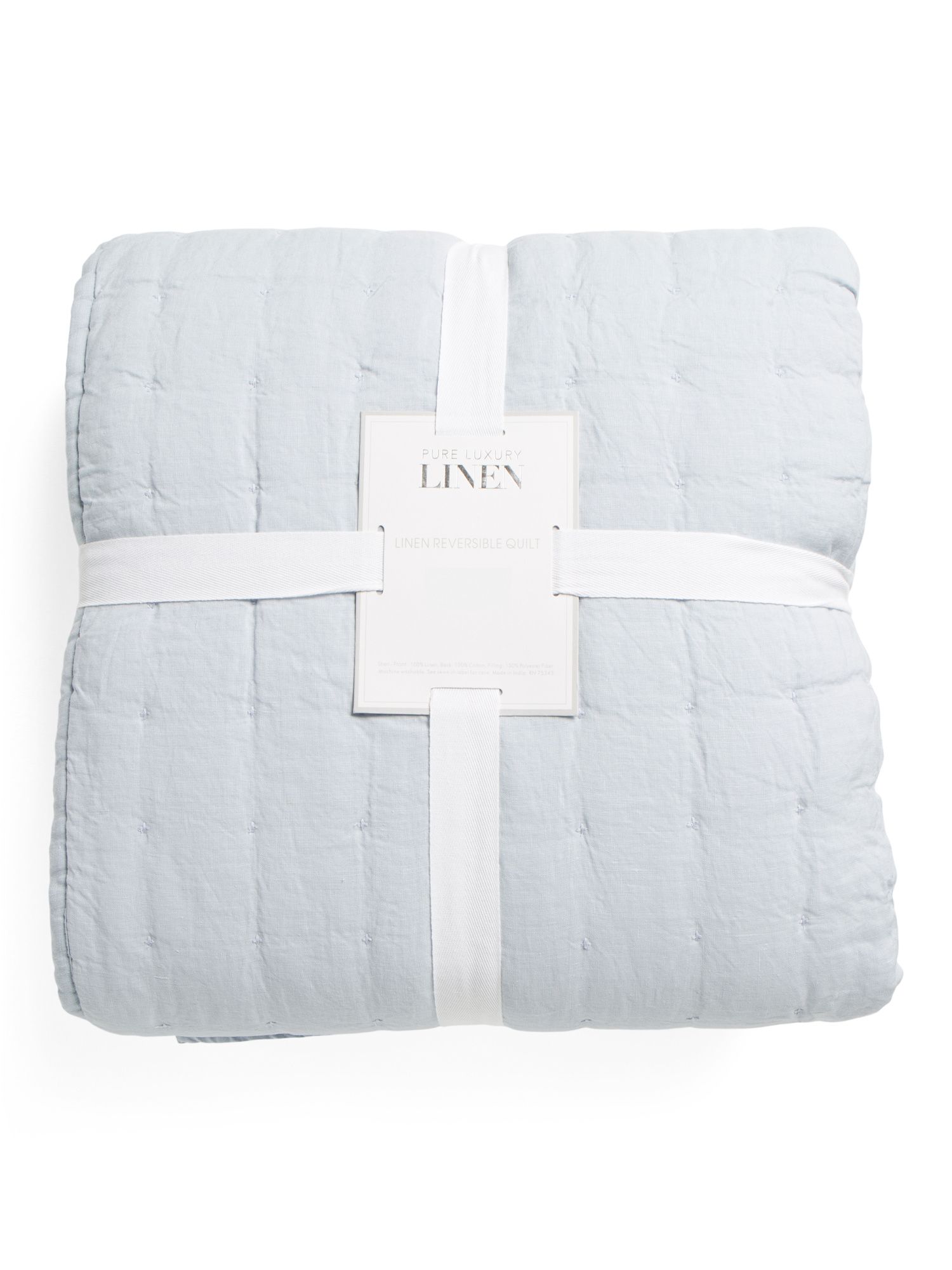 Made In India Linen Reversible Tufted Quilt | TJ Maxx