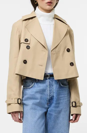 Crop Cotton Twill Trench Coat | Nordstrom
