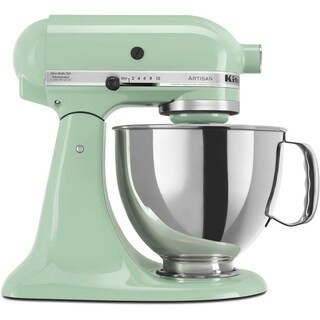 Artisan 5 Qt. 10-Speed Pistachio Green Stand Mixer with Flat Beater, Wire Whip and Dough Hook Attachments | The Home Depot
