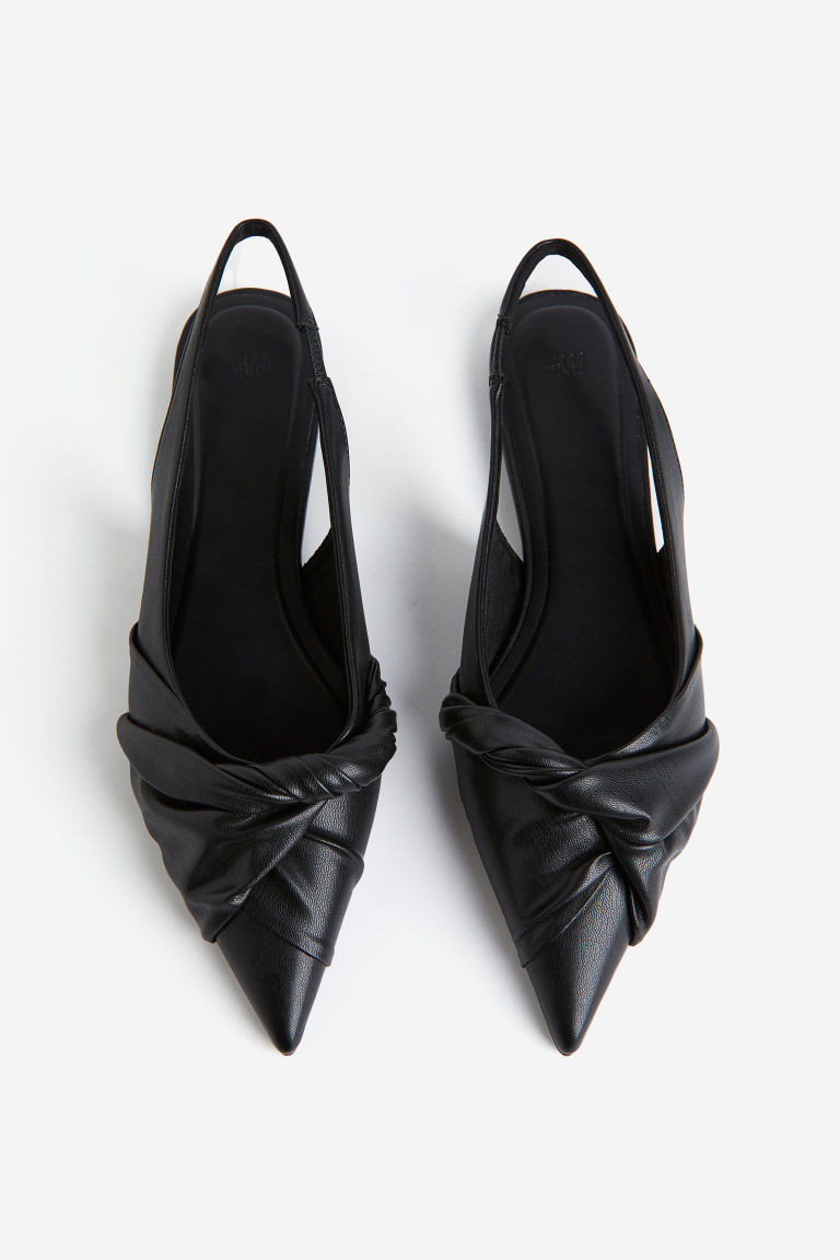 H & M - Pointed Slingbacks - Black | H&M (US + CA)